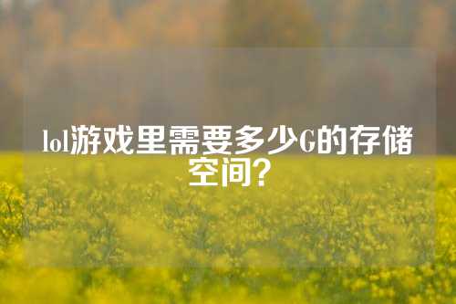 lol游戏里需要多少G的存储空间？